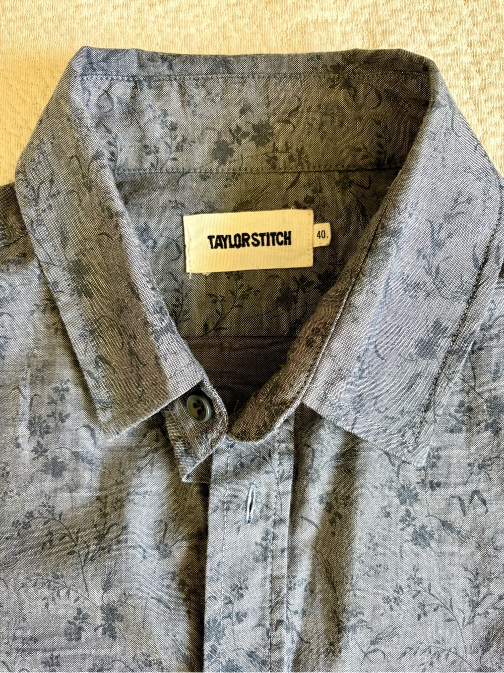 Taylor Stitch Gray Floral Short-Collar Button-Down Shirt - Picture 4 of 4